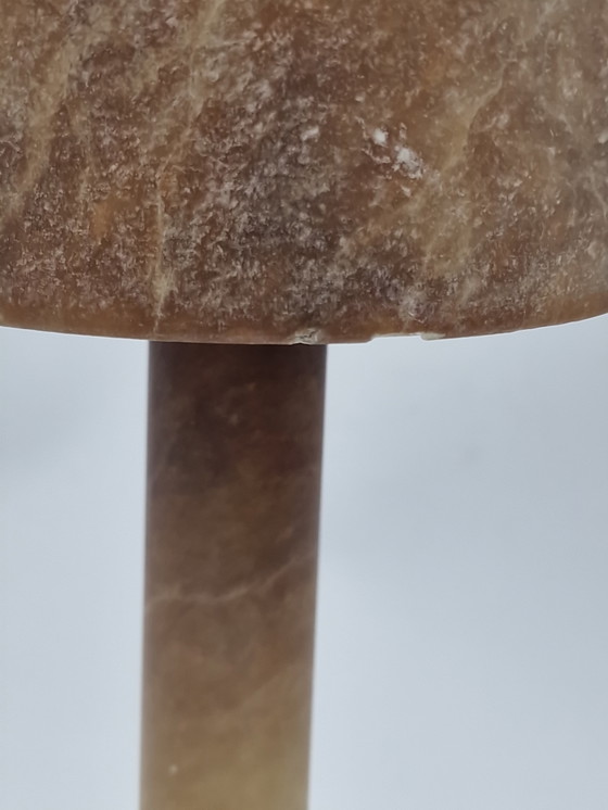 Image 1 of Koppel albast vintage mushroom lampen