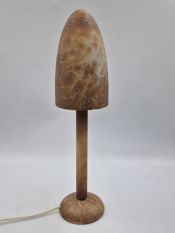 Image 1 of Koppel albast vintage mushroom lampen