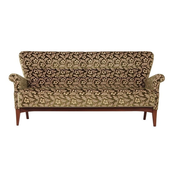 Image 1 of Scandinavische vintage sofa in jacquard stof van Fritz Hansen, 1970