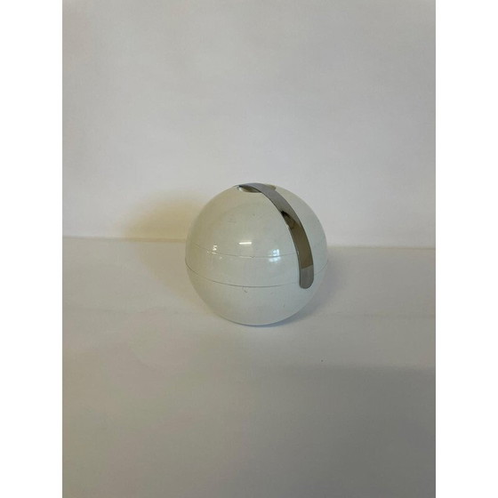 Image 1 of Vintage witte bolvormige ijsdoos van Paolo Tilche voor Guzzini, Italië 1980
