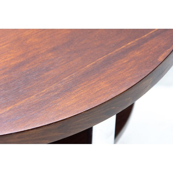 Image 1 of Vintage Bauhaus salontafel in verchroomd metaal en beukenhout van Robert Slezak, Tsjecho-Slowakije 1930