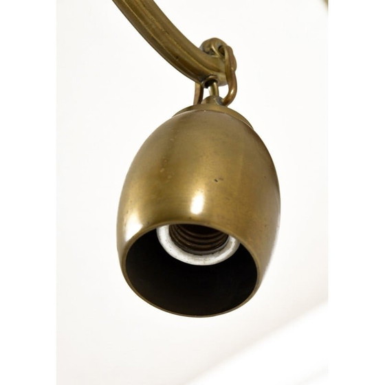 Image 1 of Vintage hanglamp van massief messing, jaren 1920
