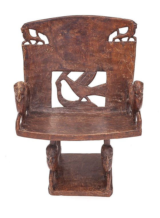 Image 1 of Set van 4 gebeeldhouwde fauteuils, 1950