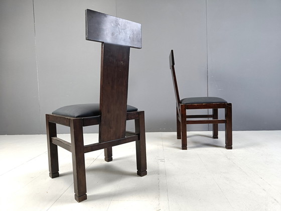 Image 1 of Set van 5 constructivistische eetkamerstoelen van Roche Bobois, 1970S