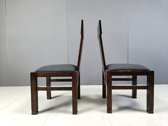 Image 1 of Set van 5 constructivistische eetkamerstoelen van Roche Bobois, 1970S