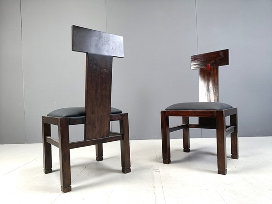 Image 1 of Set van 5 constructivistische eetkamerstoelen van Roche Bobois, 1970S