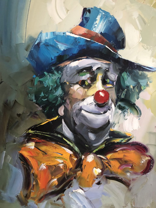 Antonio  Palmieri - Clown olieverf op doek