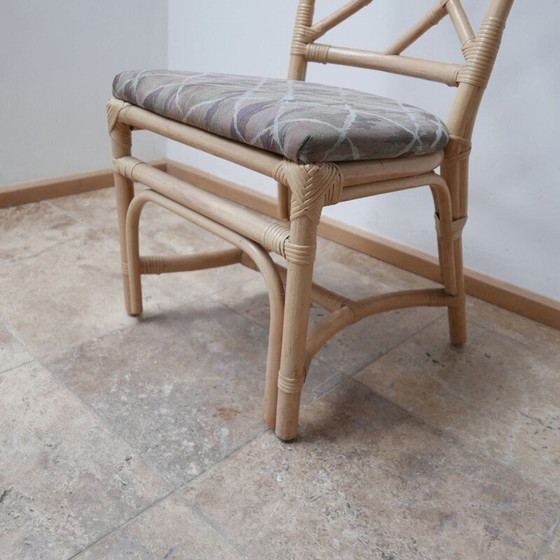 Image 1 of Set van 6 vintage Chippendale stoelen in imitatie bamboe Holland 1970