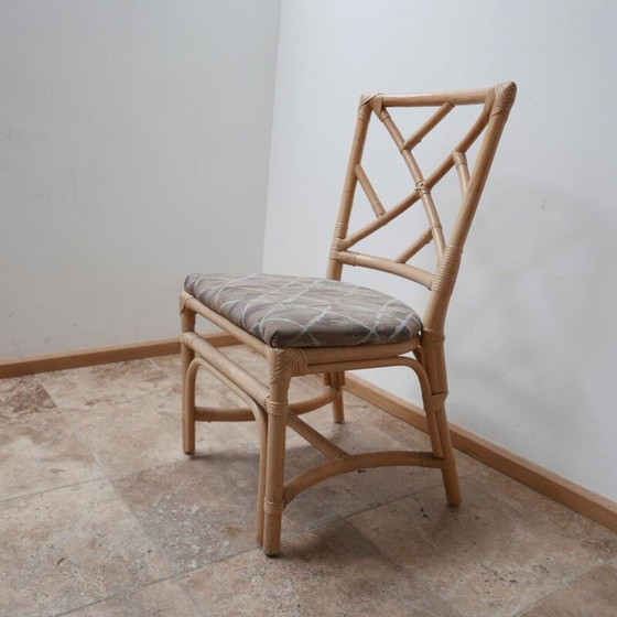 Image 1 of Set van 6 vintage Chippendale stoelen in imitatie bamboe Holland 1970