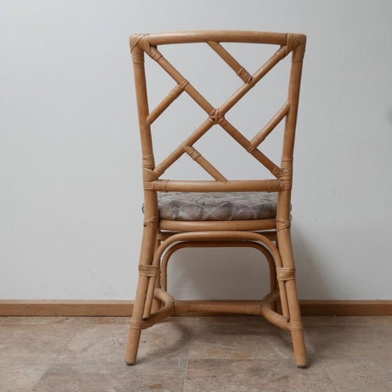 Image 1 of Set van 6 vintage Chippendale stoelen in imitatie bamboe Holland 1970