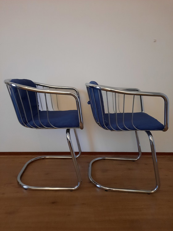 Image 1 of 2x Vintage chromen stoelen
