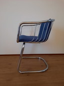 2x Vintage chromen stoelen