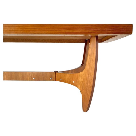 Image 1 of 1X Midcentury Modern Italiaans Groot Houten Sofa Tafel