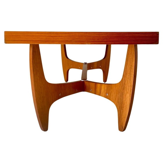 Image 1 of 1X Midcentury Modern Italiaans Groot Houten Sofa Tafel