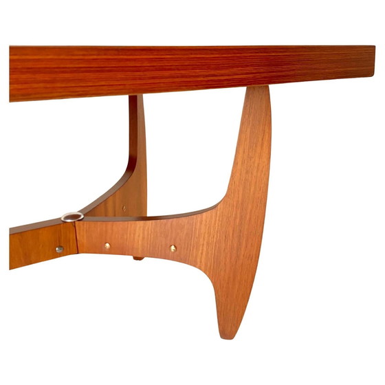 Image 1 of 1X Midcentury Modern Italiaans Groot Houten Sofa Tafel