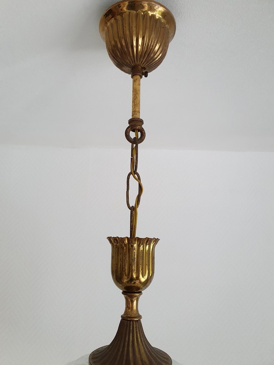 Image 1 of Glazen Empoli Hanglamp Van De Jaren 50