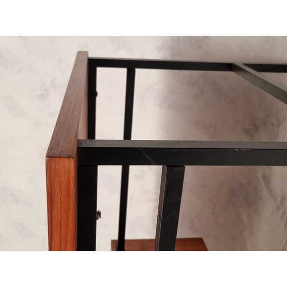 Image 1 of Vintage teak en verchroomd metalen bureau van Luigi Bartolini, 1960