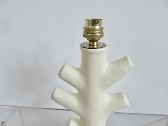 Image 1 of Matwitte keramische lamp, Frankrijk, 1960