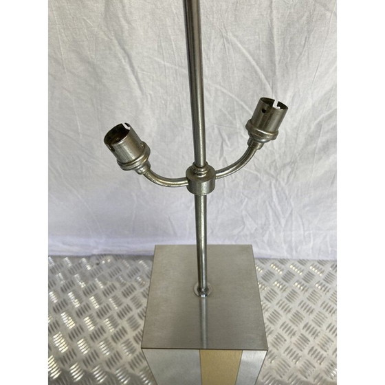 Image 1 of Vintage lamp in zilver en goud lamellen, Frankrijk 1970