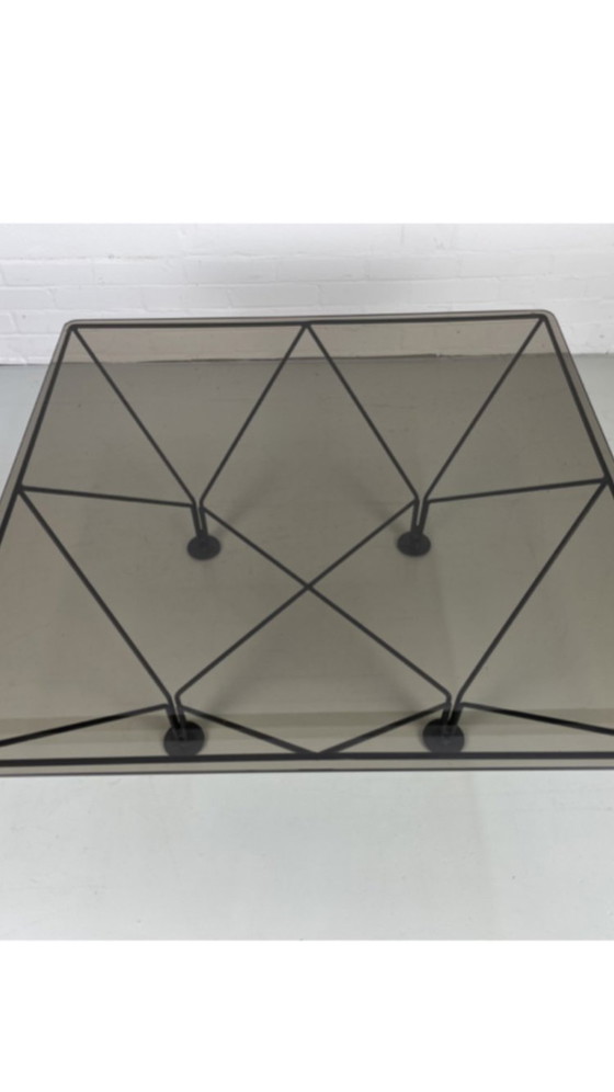 Image 1 of Vintage Salontafel Coffeetable Metaal En Glas