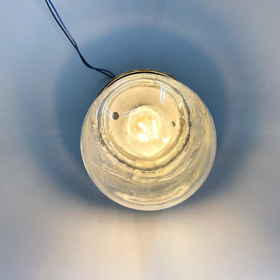 Image 1 of Vintage industriële plafondlamp van bakeliet en glas, Tsjecho-Slowakije 1950