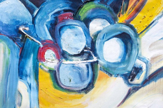 Image 1 of André Klumb Voor Maison Jansen. Olieverf op doek. 1970s.