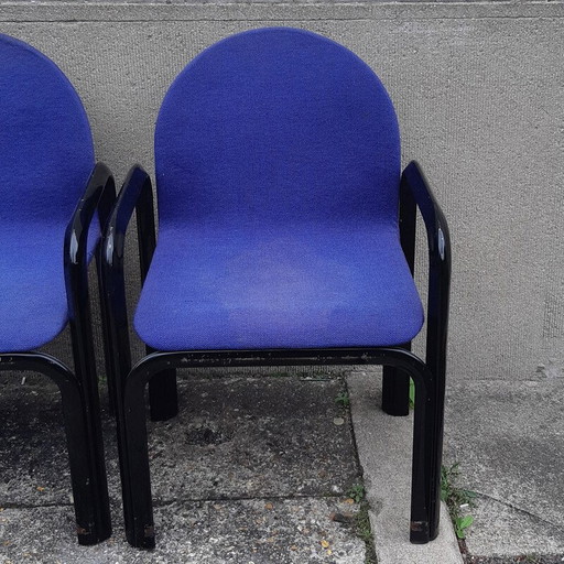 Vintage Orsay fauteuil in elektrisch blauwe stof van Gae Aulenti voor Knoll