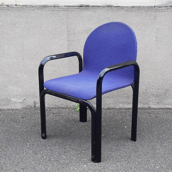 Image 1 of Vintage Orsay fauteuil in elektrisch blauwe stof van Gae Aulenti voor Knoll