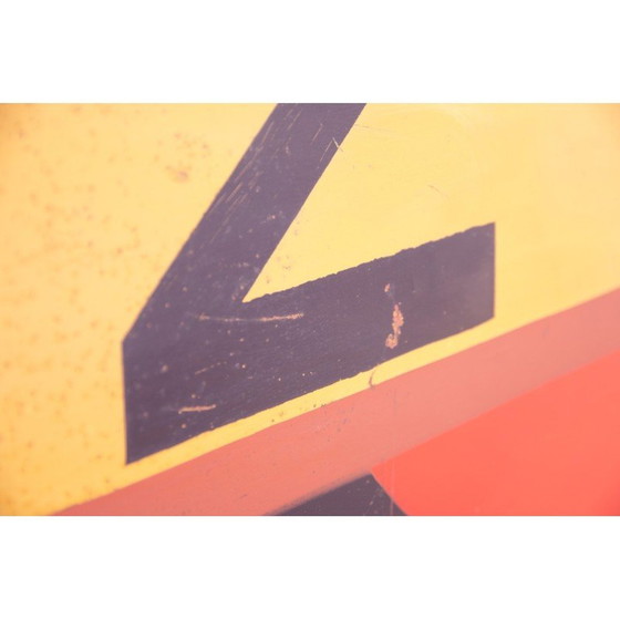 Image 1 of Vintage reclamebord met de letters ZTS in plaatstaal en metaal, Tsjecho-Slowakije 1980