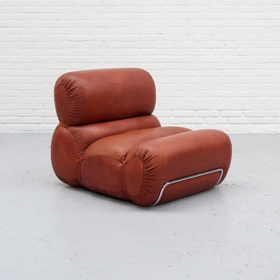 Image 1 of Leren Italiaanse Lounge Fauteuil 70S