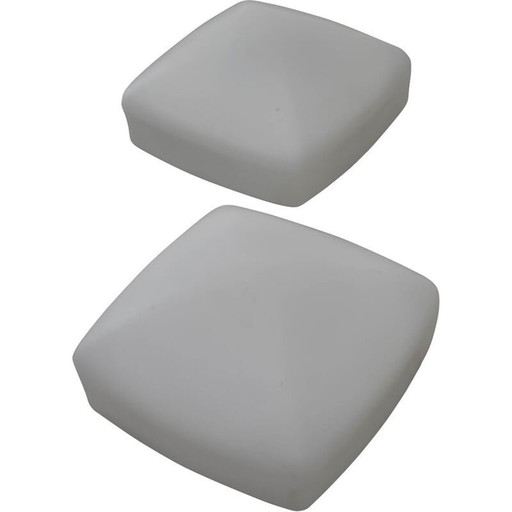 Paar vintage metalen wandlampen met glazen kappen, Tsjecho-Slowakije 1960