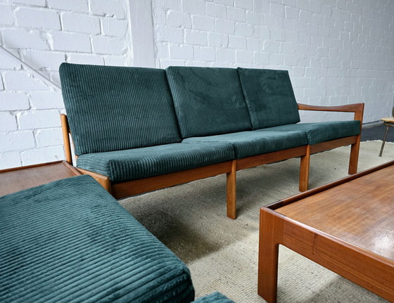 Image 1 of Illum Wikkelsø Art Vintage Sofa Fauteuils Banken Zitgroep Sofa Set Set 60s 70s Mid Century Teakhout