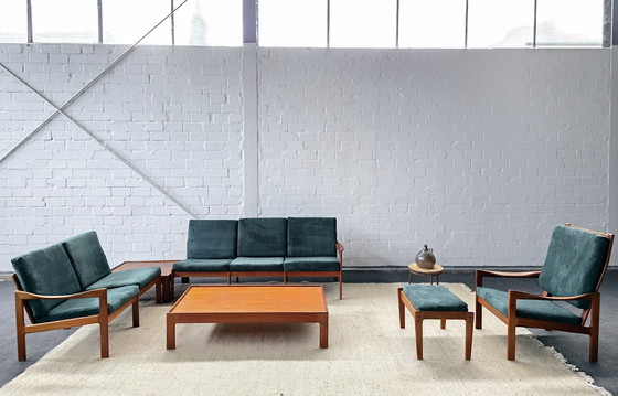 Image 1 of Illum Wikkelsø Art Vintage Sofa Fauteuils Banken Zitgroep Sofa Set Set 60s 70s Mid Century Teakhout