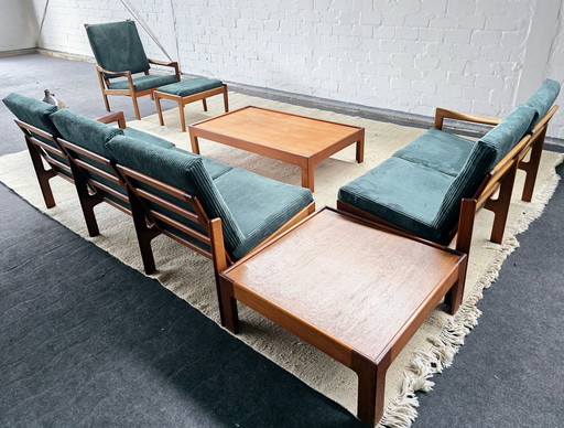 Illum Wikkelsø Art Vintage Sofa Fauteuils Banken Zitgroep Sofa Set Set 60s 70s Mid Century Teakhout