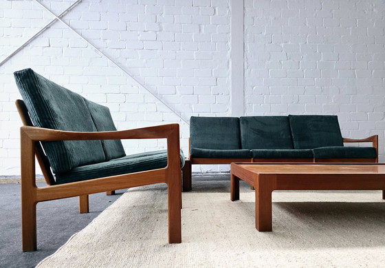 Image 1 of Illum Wikkelsø Art Vintage Sofa Fauteuils Banken Zitgroep Sofa Set Set 60s 70s Mid Century Teakhout