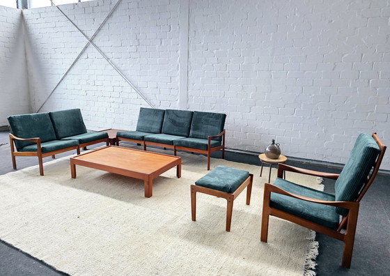 Image 1 of Illum Wikkelsø Art Vintage Sofa Fauteuils Banken Zitgroep Sofa Set Set 60s 70s Mid Century Teakhout