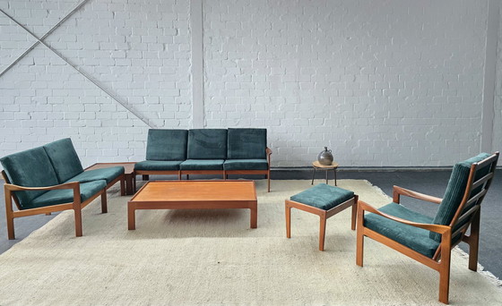 Image 1 of Illum Wikkelsø Art Vintage Sofa Fauteuils Banken Zitgroep Sofa Set Set 60s 70s Mid Century Teakhout