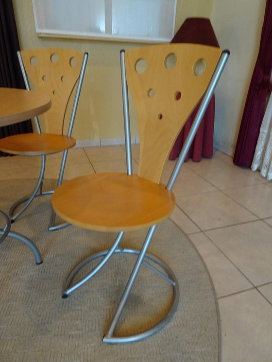 Image 1 of Vintage Tafel Met 4 Stoelen In Nieuwstaat!