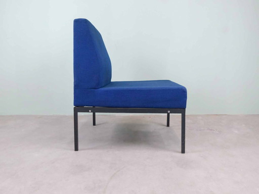 Blauwe vintage stoel Midcentury Space Age 