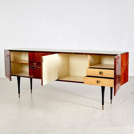 Image 1 of Vintage dressoir met spiegel, Italiaans 1970