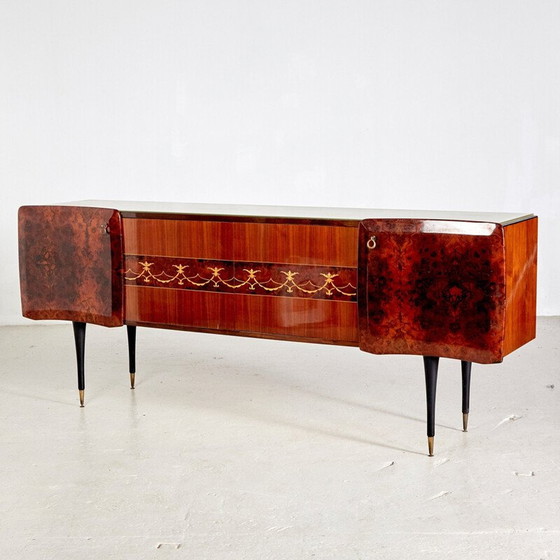 Image 1 of Vintage dressoir met spiegel, Italiaans 1970