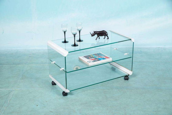 Image 1 of Galotti & Radice serveerwagen glas, vintage design barcart