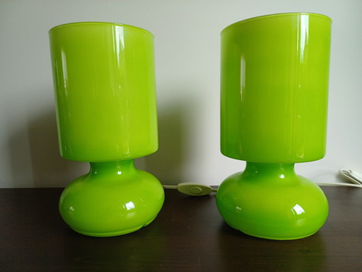 2x Vintage IKEA Lykta Mushroom Tafellampen Groen