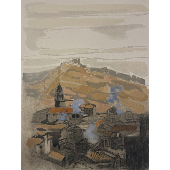 Image 1 of Vintage houtsnede door Paul Jouve, jaren 1932