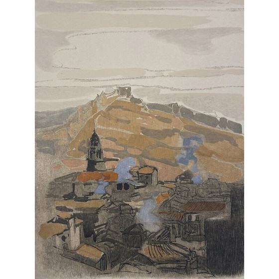 Image 1 of Vintage houtsnede door Paul Jouve, jaren 1932