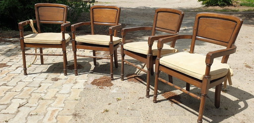 4 Kersenhout Rac Royal Antique Engels Eetkamer Armstoelen 