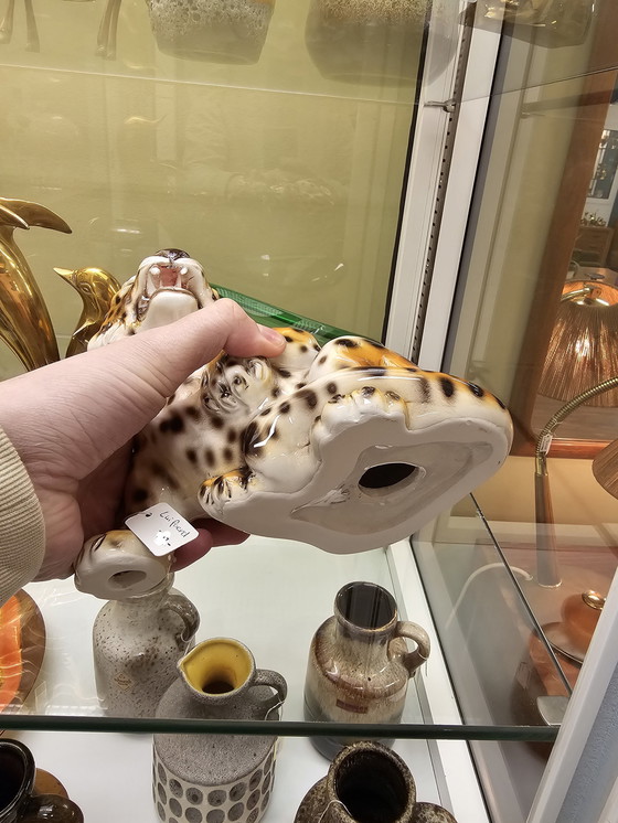 Image 1 of Handgeschilderd Luipaard Uit Italië Vintage Retro