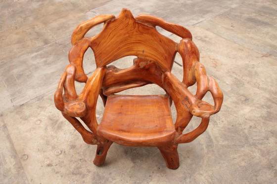 Image 1 of Andrianna Shamaris US Robuuste fauteuil van gerecycled hout