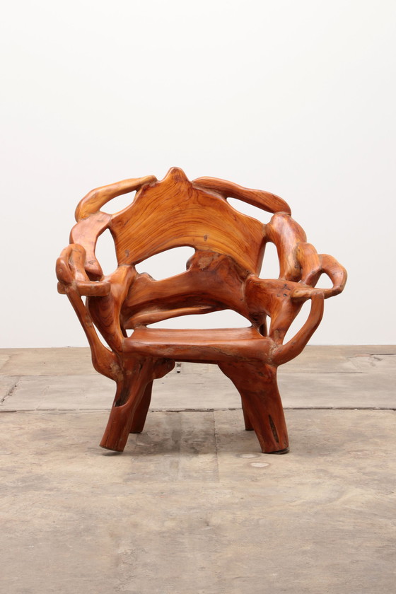 Image 1 of Andrianna Shamaris US Robuuste fauteuil van gerecycled hout