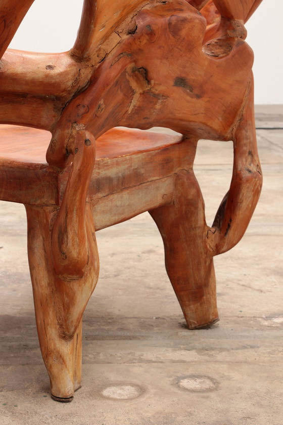 Image 1 of Andrianna Shamaris US Robuuste fauteuil van gerecycled hout